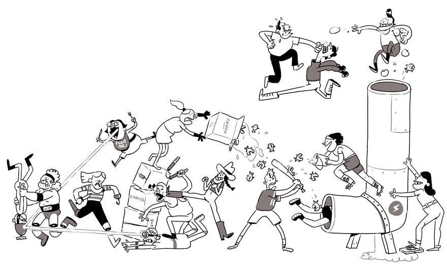 Artist Challenges Himself To Add One Character To Fight Scene A Day Until It Gets Too Big To Upload On Twitter