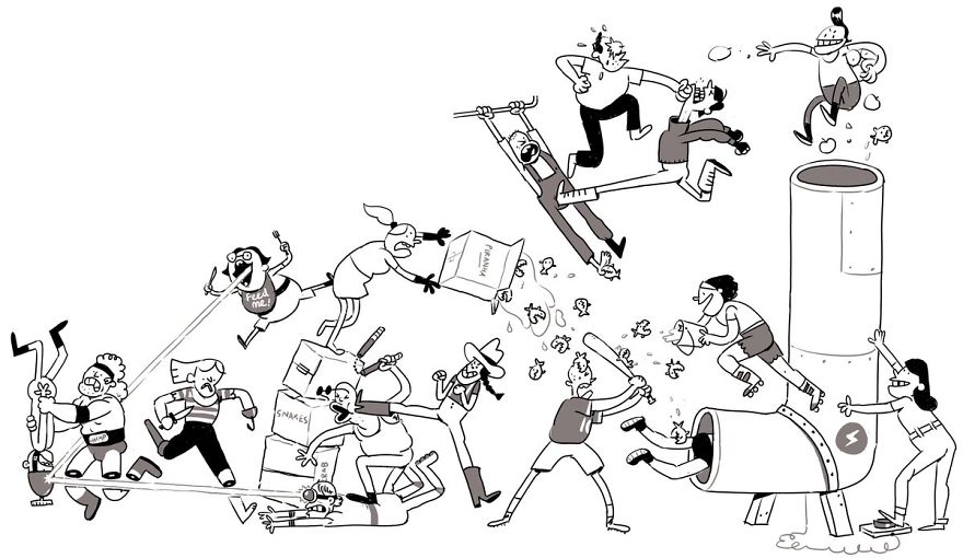 Artist Challenges Himself To Add One Character To Fight Scene A Day Until It Gets Too Big To Upload On Twitter