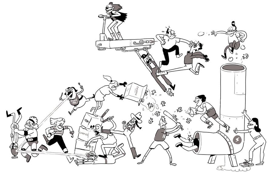 Artist Challenges Himself To Add One Character To Fight Scene A Day Until It Gets Too Big To Upload On Twitter