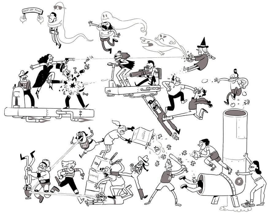 Artist Challenges Himself To Add One Character To Fight Scene A Day Until It Gets Too Big To Upload On Twitter