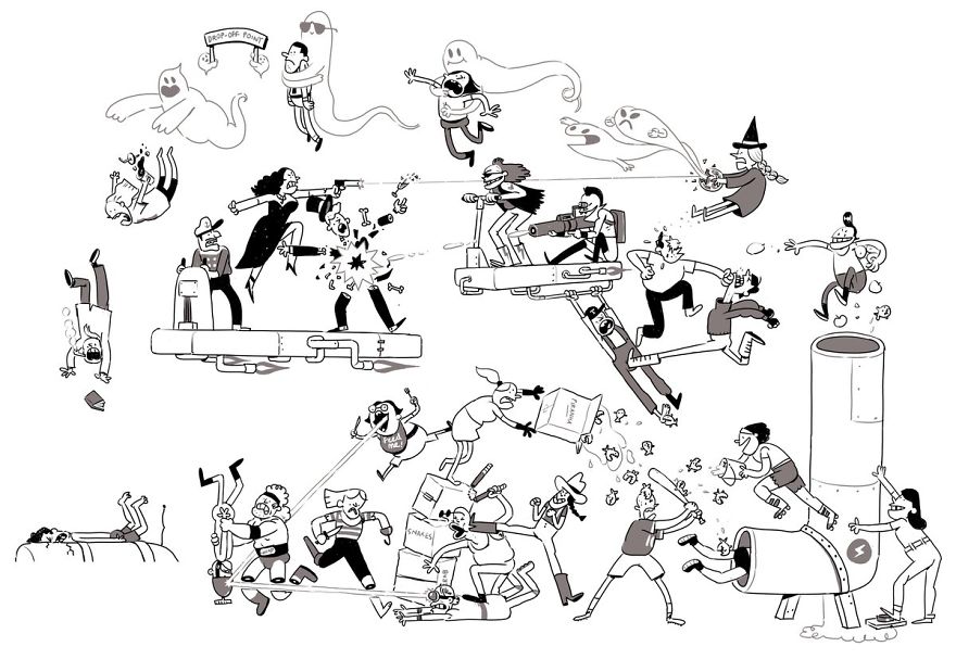 Artist Challenges Himself To Add One Character To Fight Scene A Day Until It Gets Too Big To Upload On Twitter