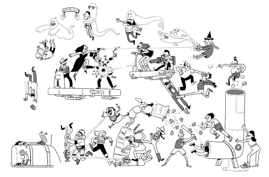 Artist Challenges Himself To Add One Character To Fight Scene A Day Until It Gets Too Big To Upload On Twitter