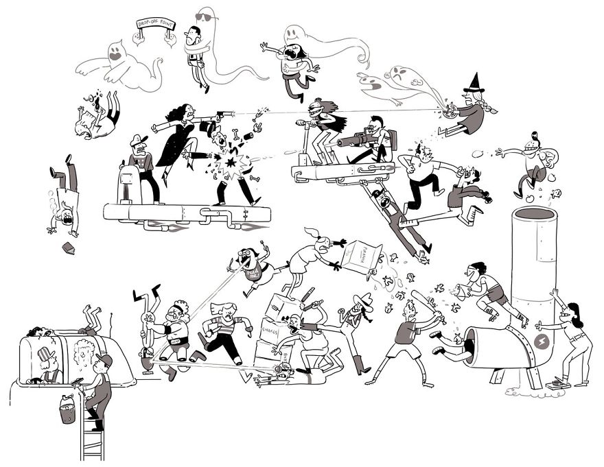 Artist Challenges Himself To Add One Character To Fight Scene A Day Until It Gets Too Big To Upload On Twitter