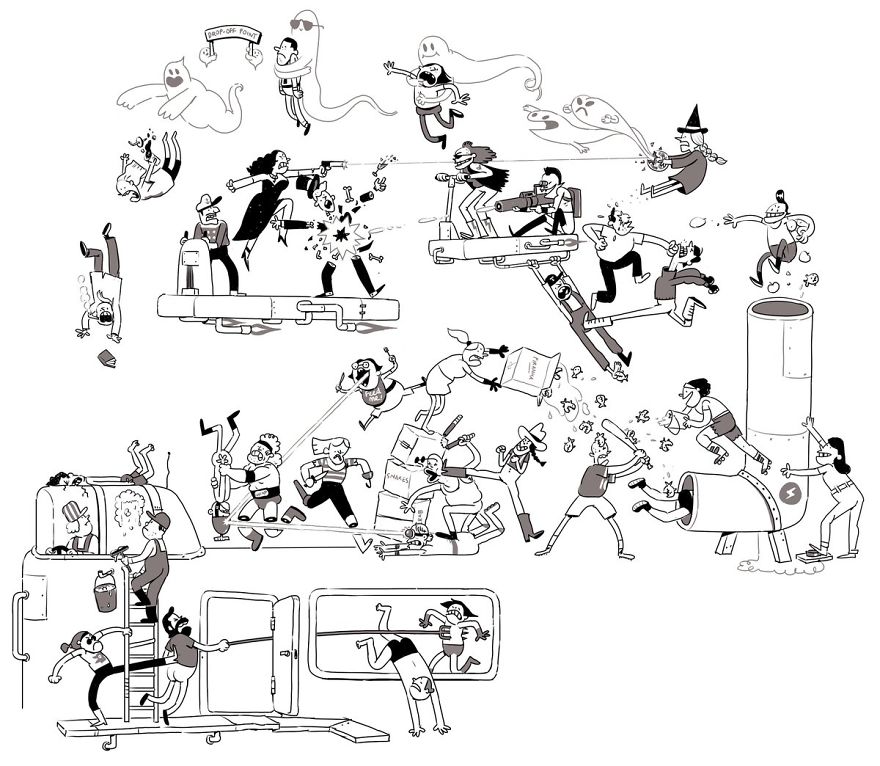 Artist Challenges Himself To Add One Character To Fight Scene A Day Until It Gets Too Big To Upload On Twitter