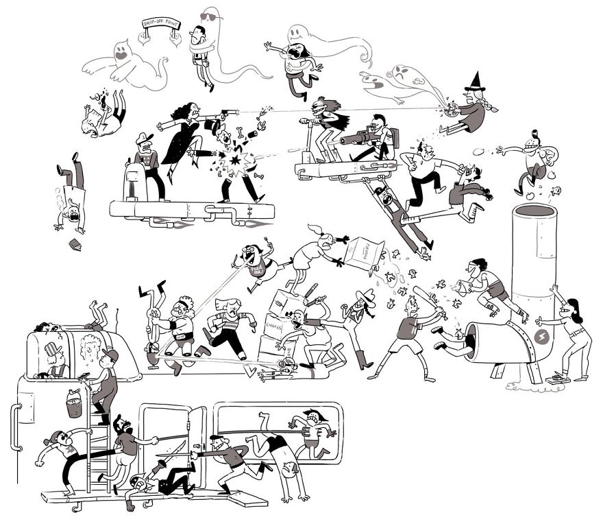 Artist Challenges Himself To Add One Character To Fight Scene A Day Until It Gets Too Big To Upload On Twitter