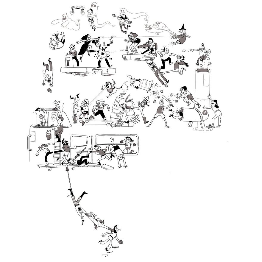 Artist Challenges Himself To Add One Character To Fight Scene A Day Until It Gets Too Big To Upload On Twitter