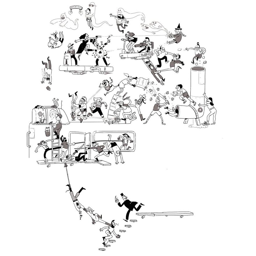 Artist Challenges Himself To Add One Character To Fight Scene A Day Until It Gets Too Big To Upload On Twitter