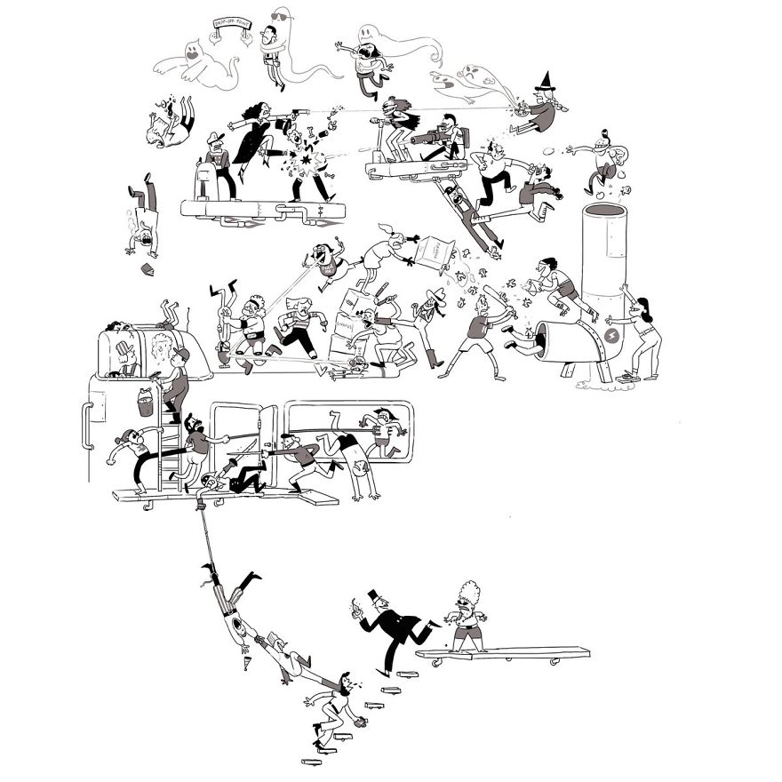 Artist Challenges Himself To Add One Character To Fight Scene A Day Until It Gets Too Big To Upload On Twitter