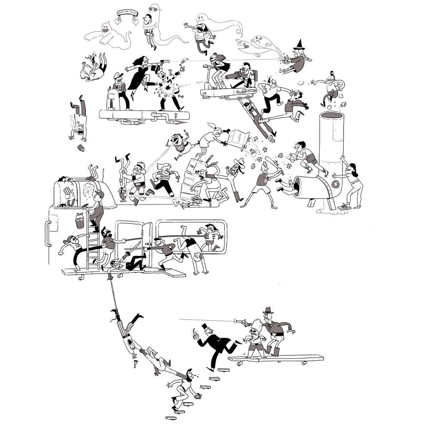 Artist Challenges Himself To Add One Character To Fight Scene A Day Until It Gets Too Big To Upload On Twitter