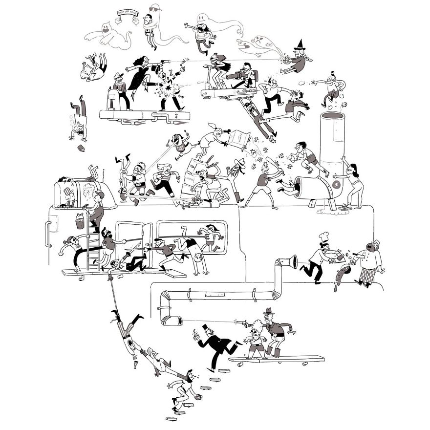 Artist Challenges Himself To Add One Character To Fight Scene A Day Until It Gets Too Big To Upload On Twitter