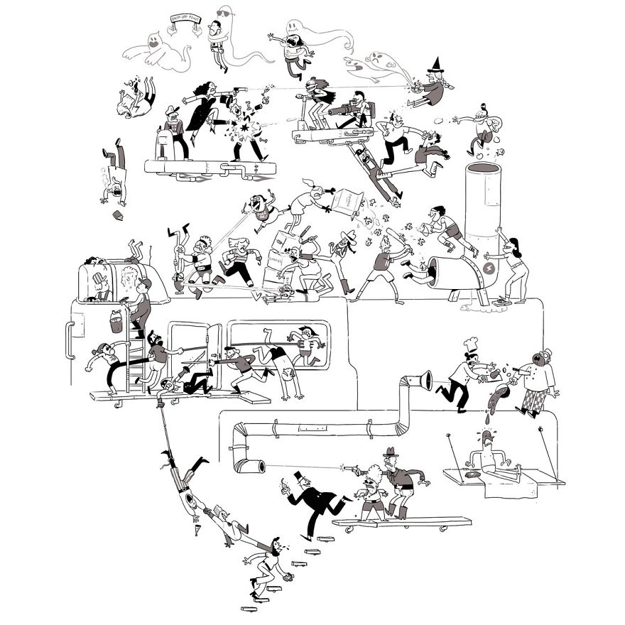 Artist Challenges Himself To Add One Character To Fight Scene A Day Until It Gets Too Big To Upload On Twitter