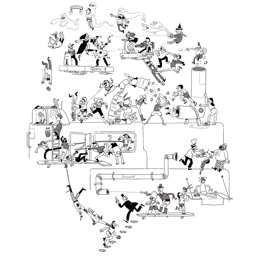 Artist Challenges Himself To Add One Character To Fight Scene A Day Until It Gets Too Big To Upload On Twitter