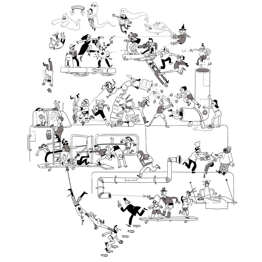 Artist Challenges Himself To Add One Character To Fight Scene A Day Until It Gets Too Big To Upload On Twitter