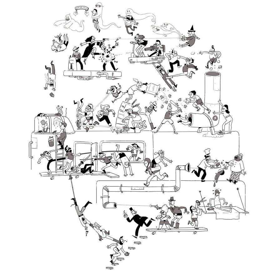 Artist Challenges Himself To Add One Character To Fight Scene A Day Until It Gets Too Big To Upload On Twitter