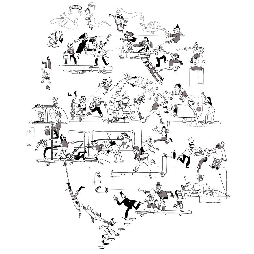 Artist Challenges Himself To Add One Character To Fight Scene A Day Until It Gets Too Big To Upload On Twitter