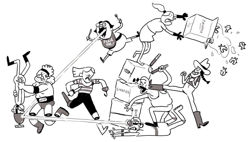 Artist Challenges Himself To Add One Character To Fight Scene A Day Until It Gets Too Big To Upload On Twitter