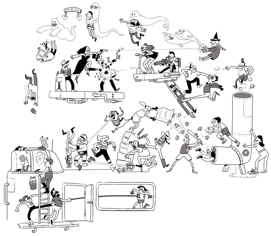 Artist Challenges Himself To Add One Character To Fight Scene A Day Until It Gets Too Big To Upload On Twitter