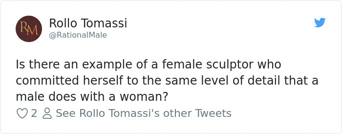 Sexist Man Says Only "Men Of The West" Can Create Such Amazing Sculpture, Gets Response He Doesn't Expect