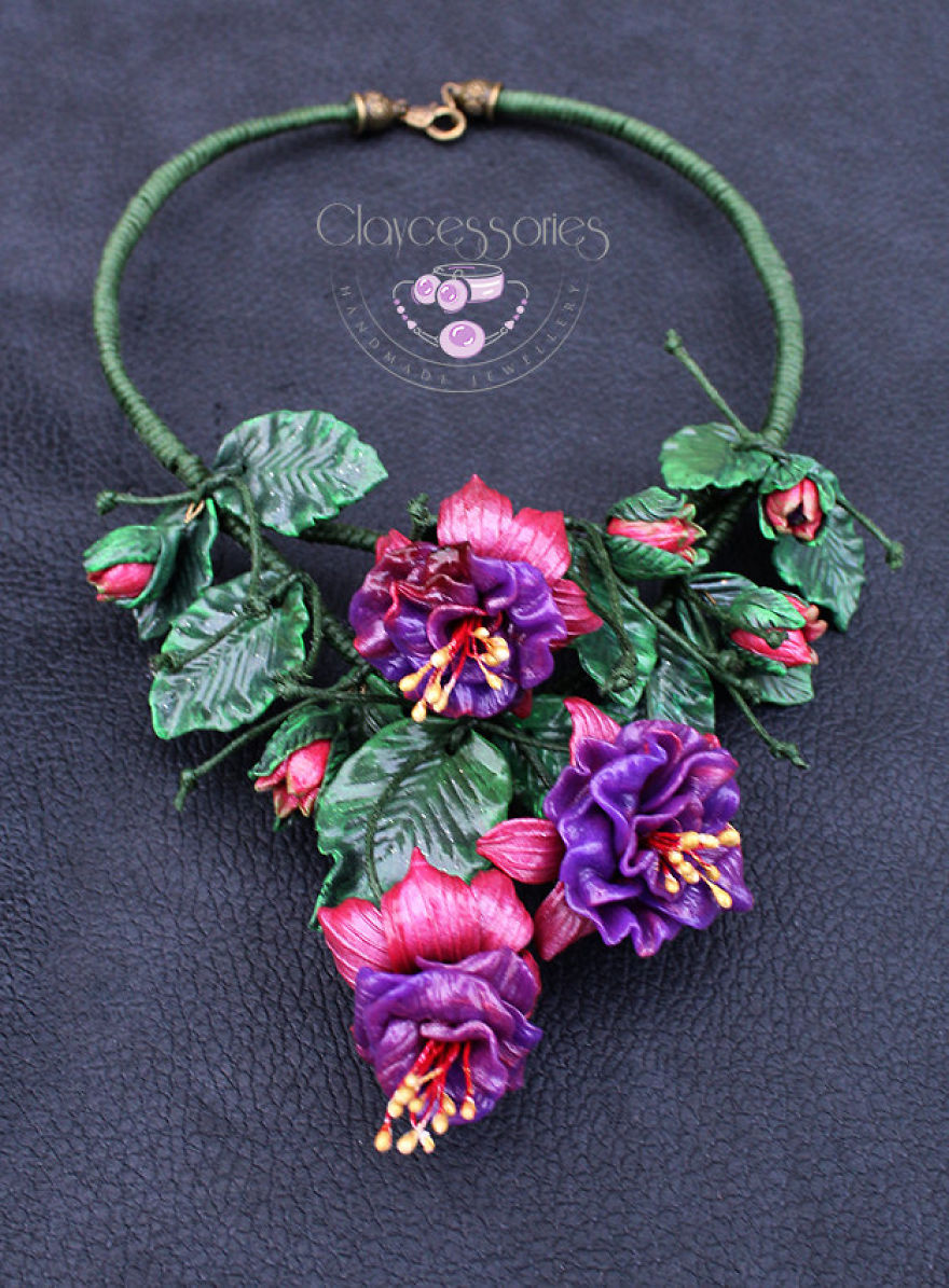 I Use Polymer Clay To Create Floral Jewellery