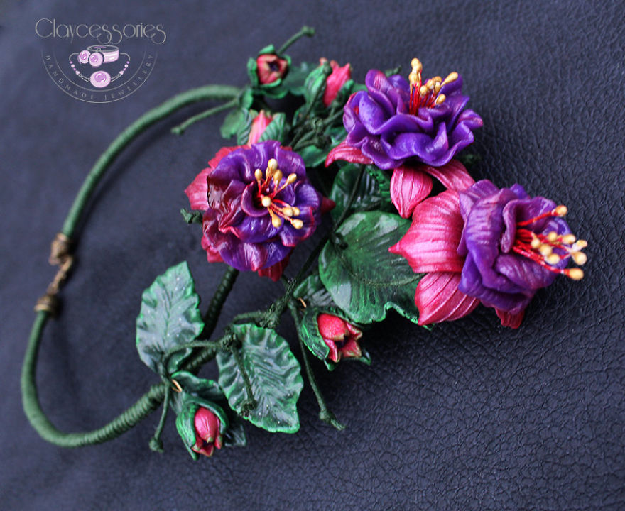 I Use Polymer Clay To Create Floral Jewellery