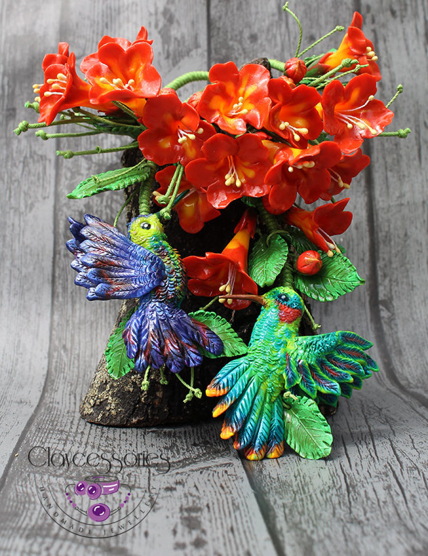 I Use Polymer Clay To Create Floral Jewellery