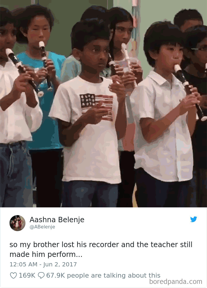 My Brother Lost His Recorder And The Teacher Still Made Him Perform