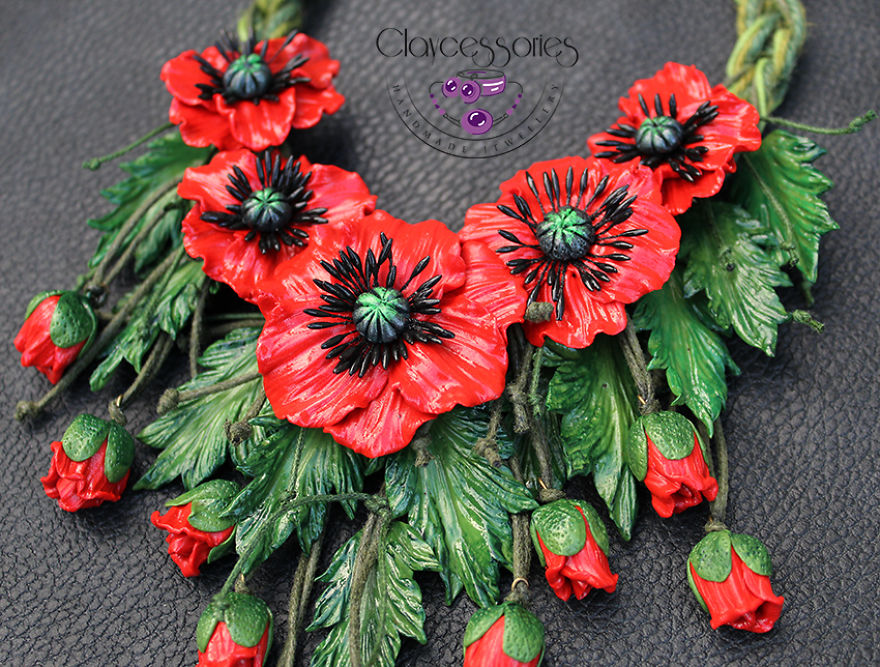 I Use Polymer Clay To Create Floral Jewellery