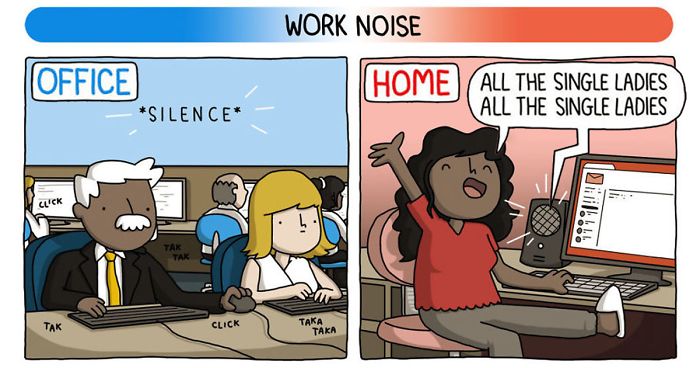 The Differences Of Working From Home Vs Working At An Office Hilariously Explained In 8 Comics
