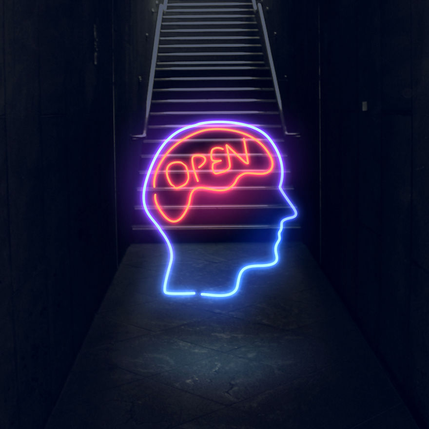 I Create Digital Neon Art