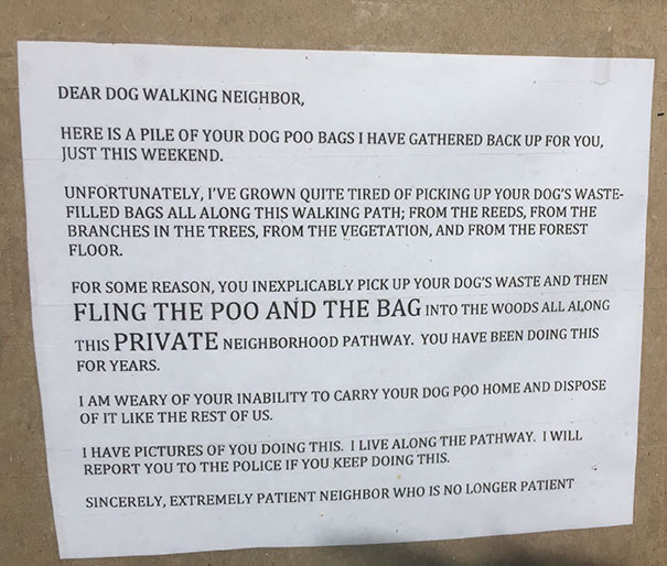 Signed, Patient Neighbor Who Is No Longer Patient