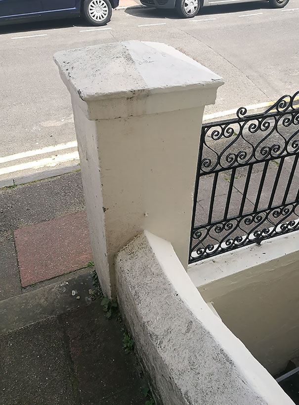 Our Neighbours Very Precisely Only Cleaned Their Part Of The Wall