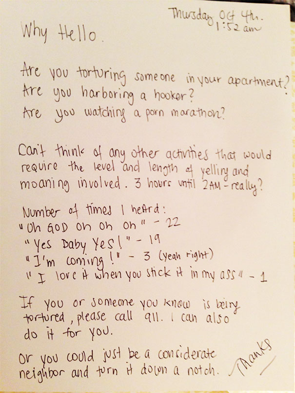 My Friend Just Moved Into A New Apartment And Left This Note On Her Neighbor's Doorstep