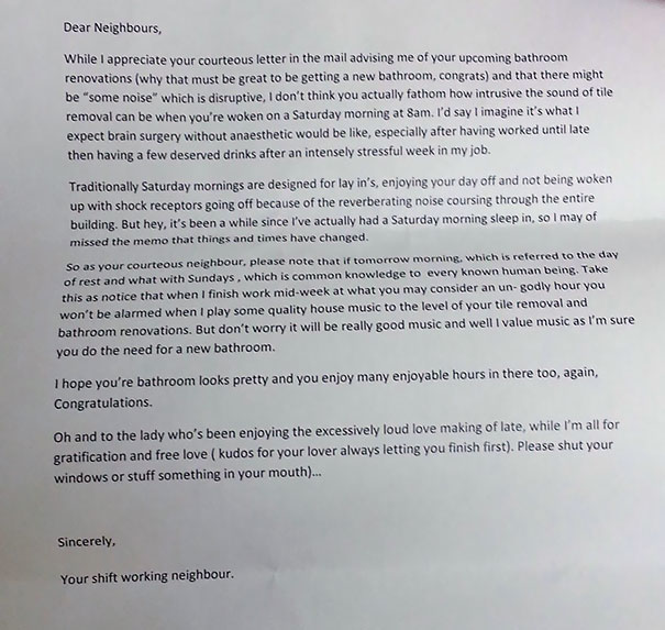 A Letter From A Passive-Aggressive Neighbour Dropped In Every Mailbox In My Apartment Building