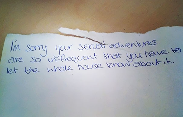 In The Morning This Note Was Passed Under My Door. I Am Thinking Of Having It Framed