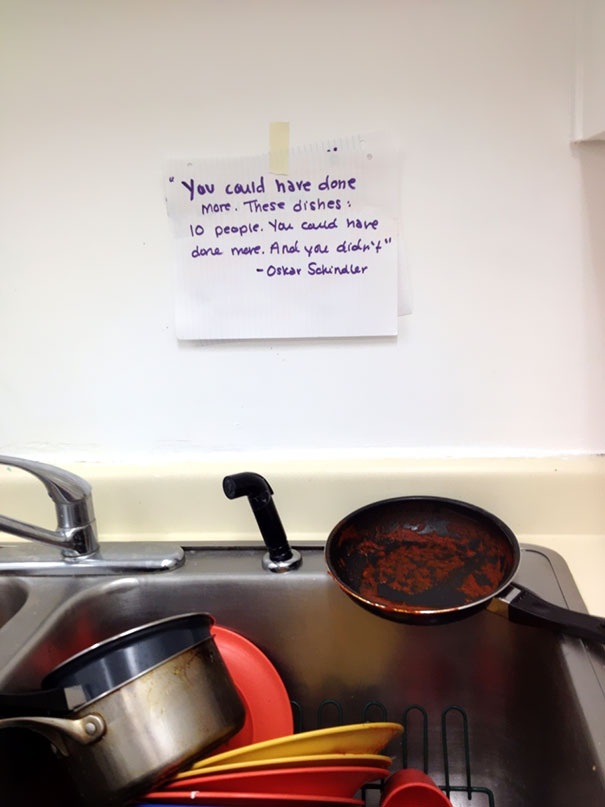 Housemates Always Leave The Sink Cluttered, So I Left This