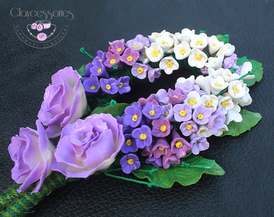 I Use Polymer Clay To Create Floral Jewellery