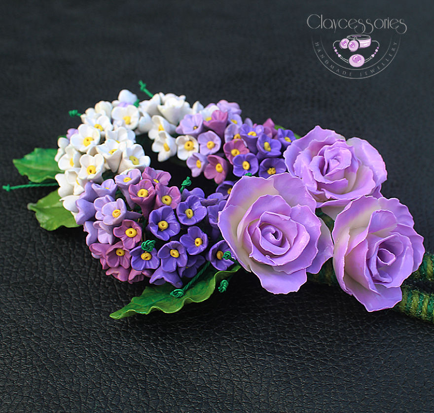 I Use Polymer Clay To Create Floral Jewellery