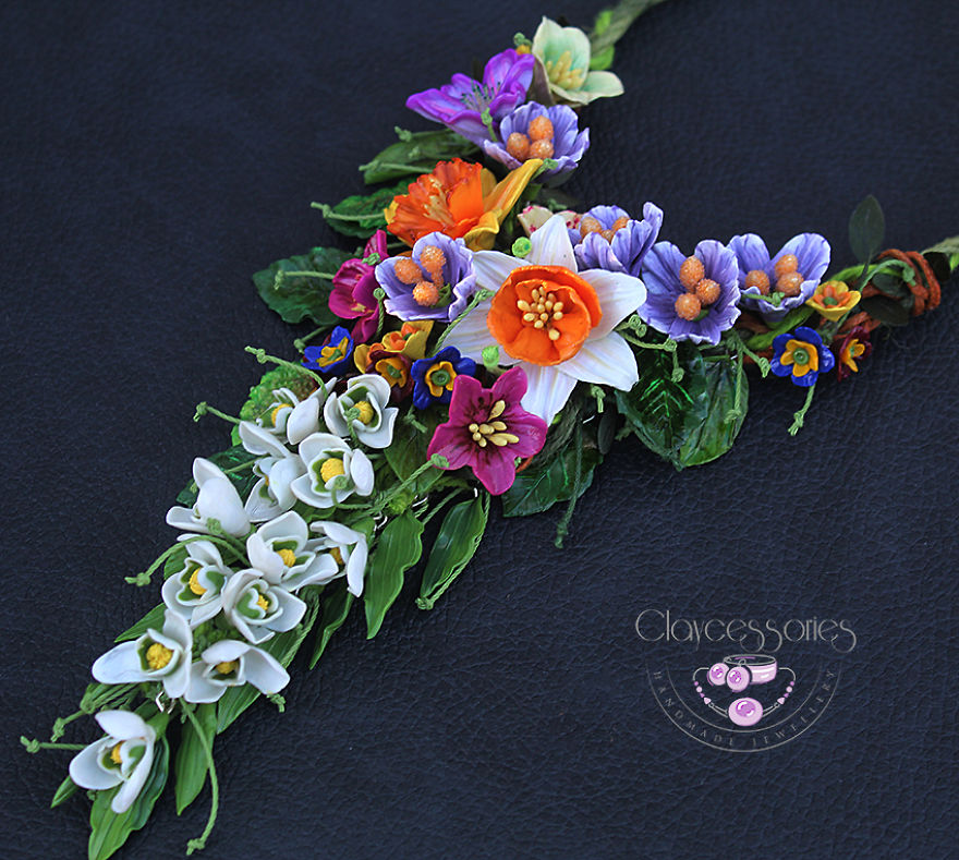 I Use Polymer Clay To Create Floral Jewellery