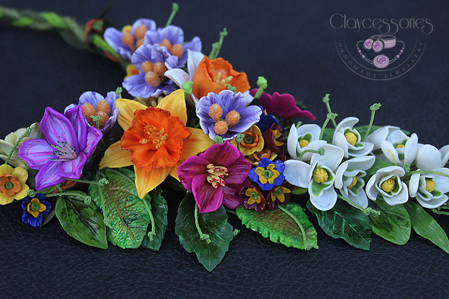I Use Polymer Clay To Create Floral Jewellery