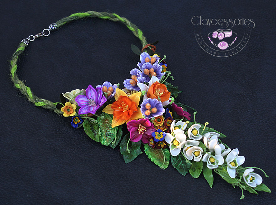 I Use Polymer Clay To Create Floral Jewellery