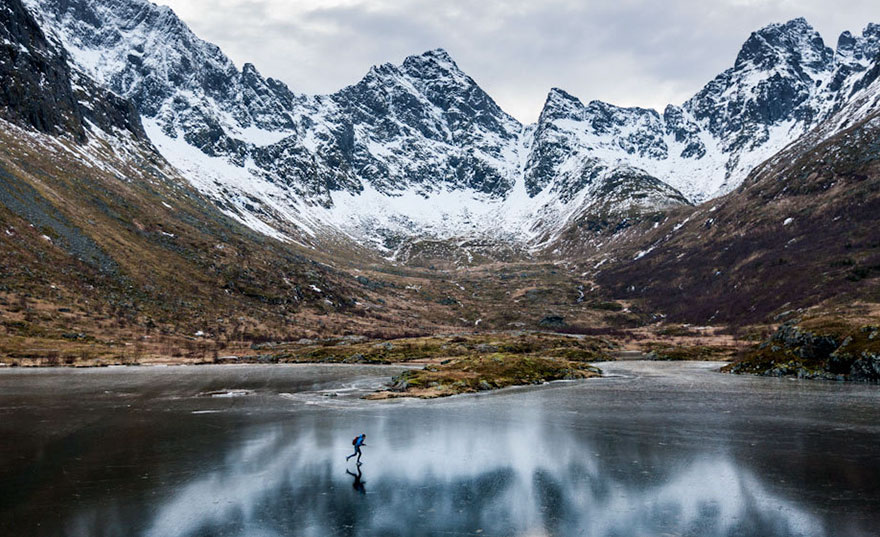 Guy Skates On Thin Black Ice And The Sound It Makes Is Out Of This World