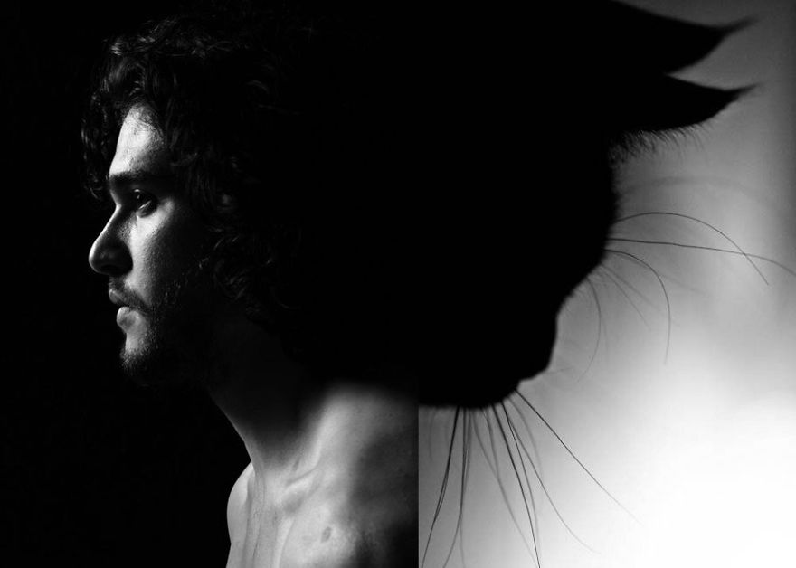 20+ Hilarious Photos Of Male Models And Cats Striking The Same Poses