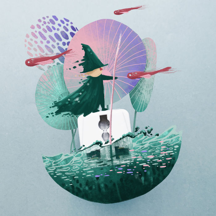 I Draw Around Random Objects I Find On My Work Desk To Create Surreal New Worlds