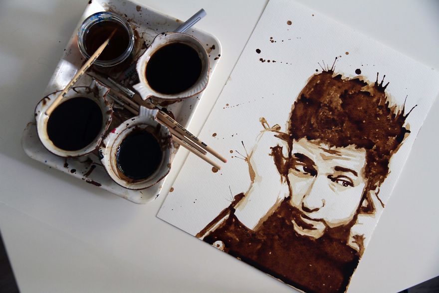 I Am A Coffee Addict, And I Love To Paint Portraits With It!