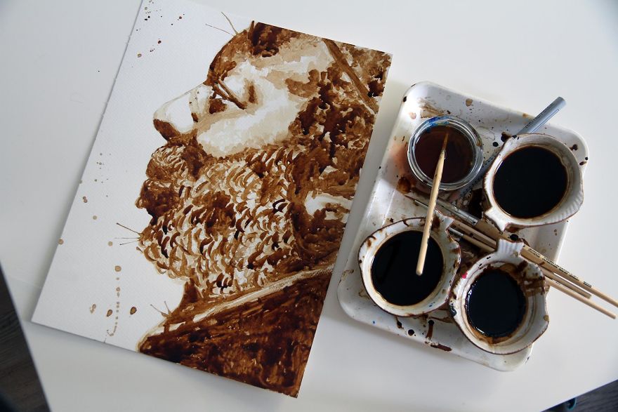 I Am A Coffee Addict, And I Love To Paint Portraits With It!