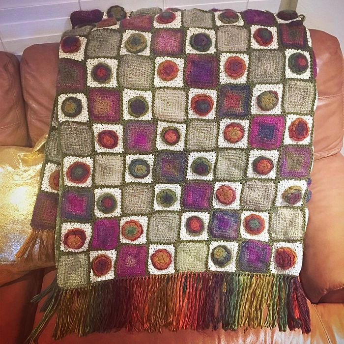 Rosette Granny Square Blanket! After 315 Granny Squares , 157 Crocheted Flowers , 4 Types Of Yarn, 9 Months, 7.5 X 5.5 Feet, And 16 Pounds Later, I Have Completed Something I Am So Proud Of!