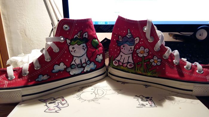 I Drew Some Unicorns On Friends Sneakers