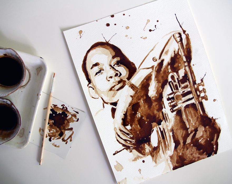 I Am A Coffee Addict, And I Love To Paint Portraits With It! I Am A Coffee Addict, And I Love To Paint Portraits With It!