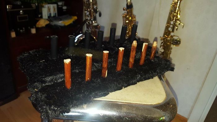 Crafted A Little Stand For My Saxophone Mouthpieces, Turned Out Awesome!