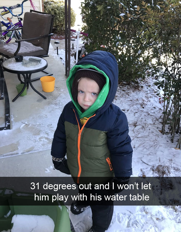 31 Degrees Out And I Won’t Let Him Play With His Water Table